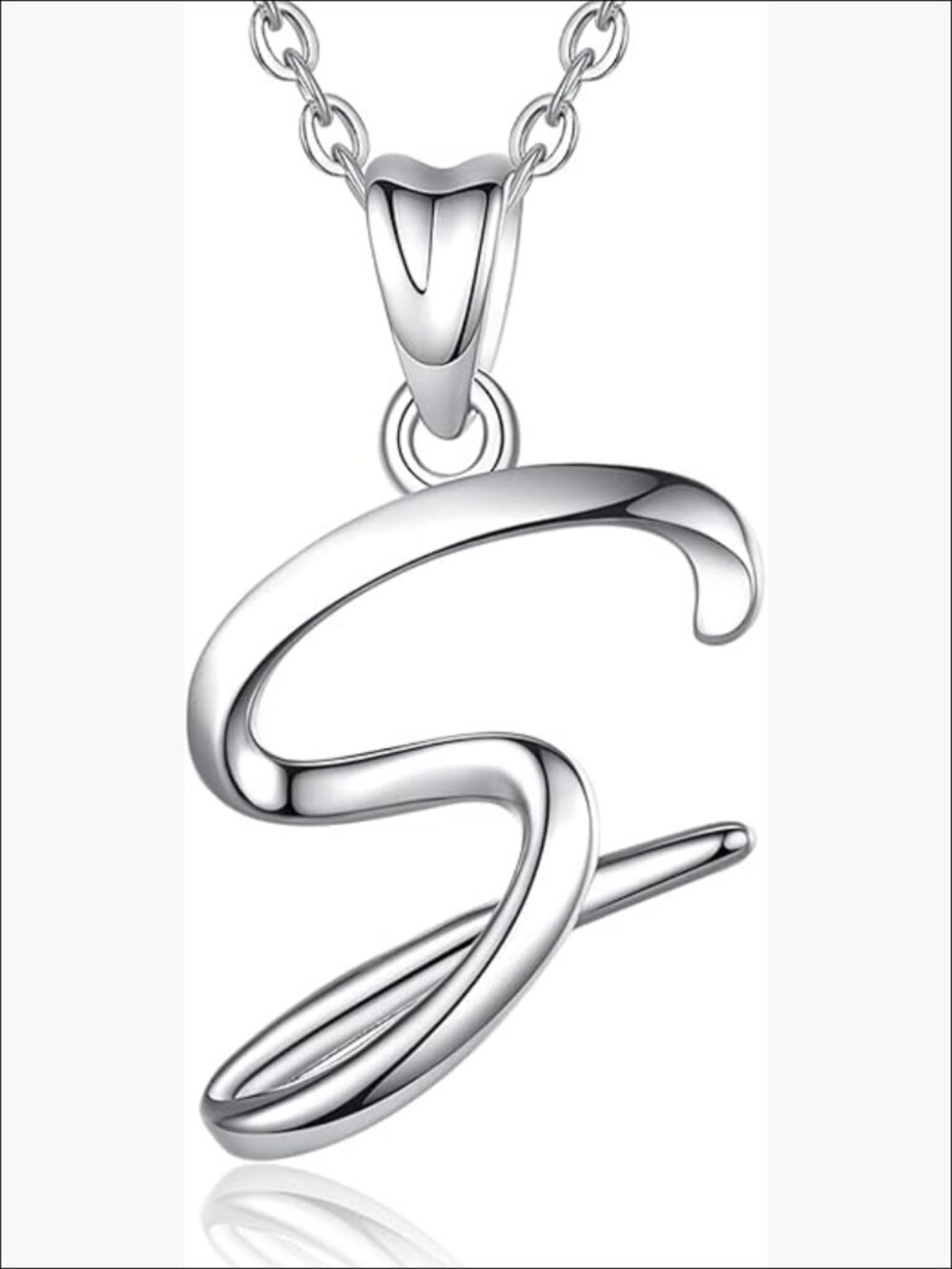 Sterling Silver Initial Necklace with 18 Inch Chain